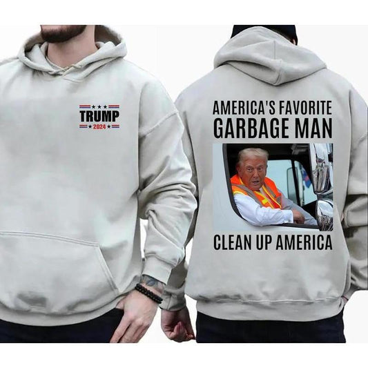 American favorite garbage man clean up american SweatShirt, Hoodie, Garbage For Trump 2024 Unsisex 2 Sided Shirt, Trump Shirt Trum Vance Sweatshirt Gift, Make America Great Again Trump Supporters Aren't Garbage