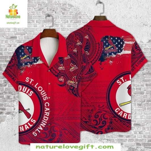 St Louis Cardinals MLB Hawaiian Shirt Americana Paisley Baseball Aloha