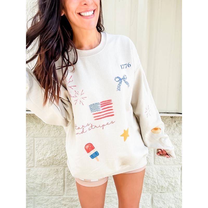 Americana Sticker Trend Graphic Top