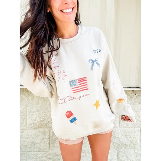 Americana Sticker Trend Graphic Top