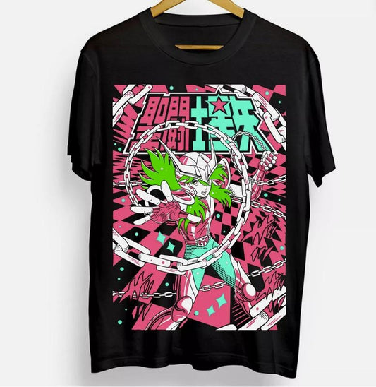Andromeda Shun T-Shirt saint Seiya,Ikki,Sienna,Nero,Cosmo,Anime Shirt All Sizestyle{n002}2