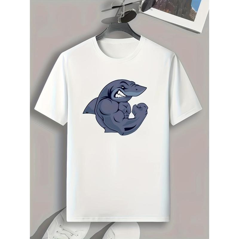 Animal Muscle Print, Men's Graphic T-shirt, Casual Comfy Tees For Summer, Men's Clothing Made in USA