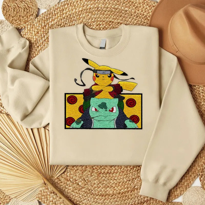 Anime Embroidered Sweatshirt, Anime Embroidered shirt, Manga Shirt, Gift For Fan