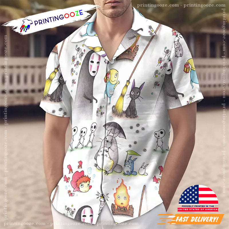 Anime Ghibli Characters Hawaiian Shirt