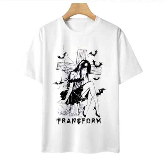 Anime Men's High Street Vintage Snowflake Print Distressed Round-Neck T-Shirt, Sweatshirt, Hoodie Size S- 3XL,Gift For Women Top Womenswear Underwear Humen, Underwear Tshirt Lady Streetwear Human Shortsleeve Shoe