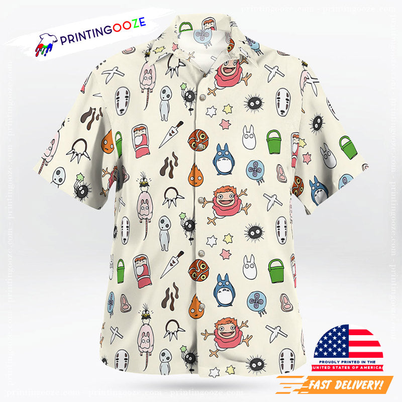 Anime Studio Ghibli Mini Characters Hawaiian Shirt