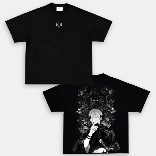 Anime Sukuna Jujutsu Kaisen Anime Double Printed Oversized T-Shirt Unisex Mineral Anime Manga Heavy Cotton T-shirt, Gift For Anime Fan, Anime Lover