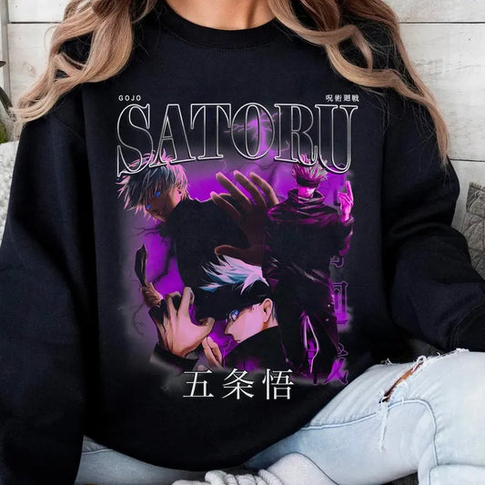 Anime Vinntage Gojo Satorru Sweatshirt-Tshirt,  Retro 90s Movie Shirt, Gift For Men, For Women, All Sizes