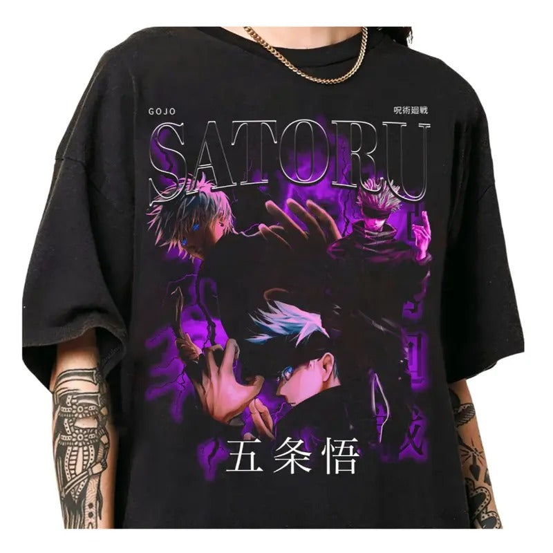 Anime Vintage Gojo Satoru Shirt, Anime Lover Shirt, Anime Shirt, Anime Manga Shirtstyle{n002}2