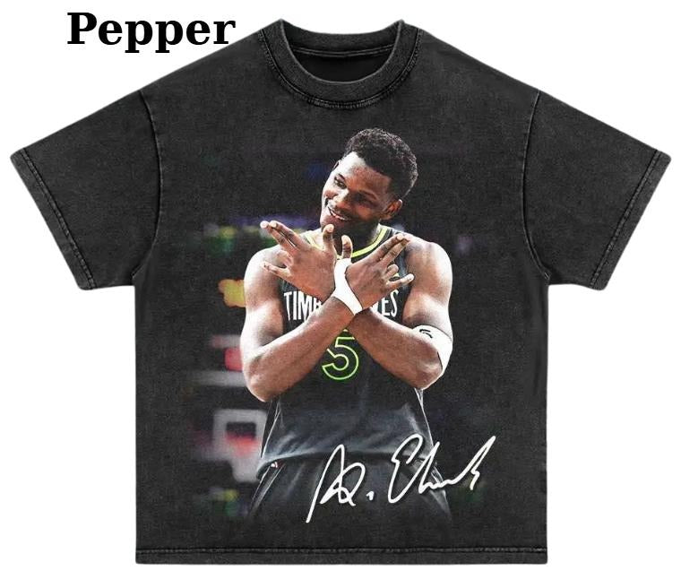 Anthony Edwards Vintage Graphic T-Shirt, Funny Basketball Graphic Tee, Retro 2025 Playoff Gift Present Birthday Menswear Top Streetwear