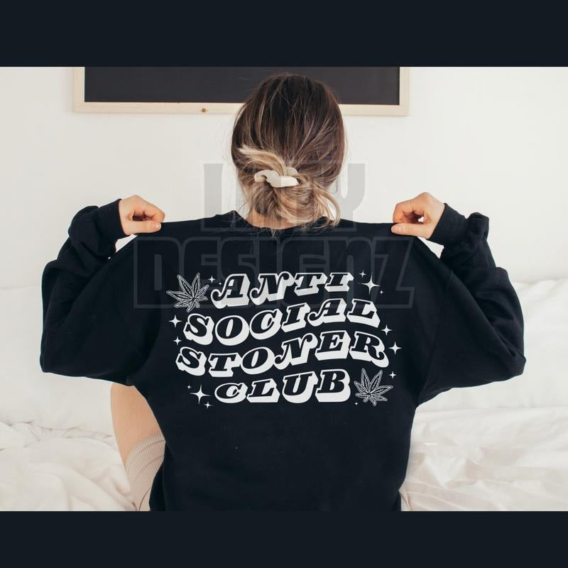 Anti Social Smoker Sweatshirt, 2 Color Options, Funny Smoker Gift Crewneck Sweatshirt, Fitted Hoodies and Cuteshirts for...