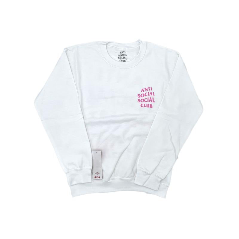 Anti Social Social Club White Pink Crewneck ASSW325 Men's Size S-L T-Shirts, Hoodie, Sweatshirt | InkThreadWorks.com