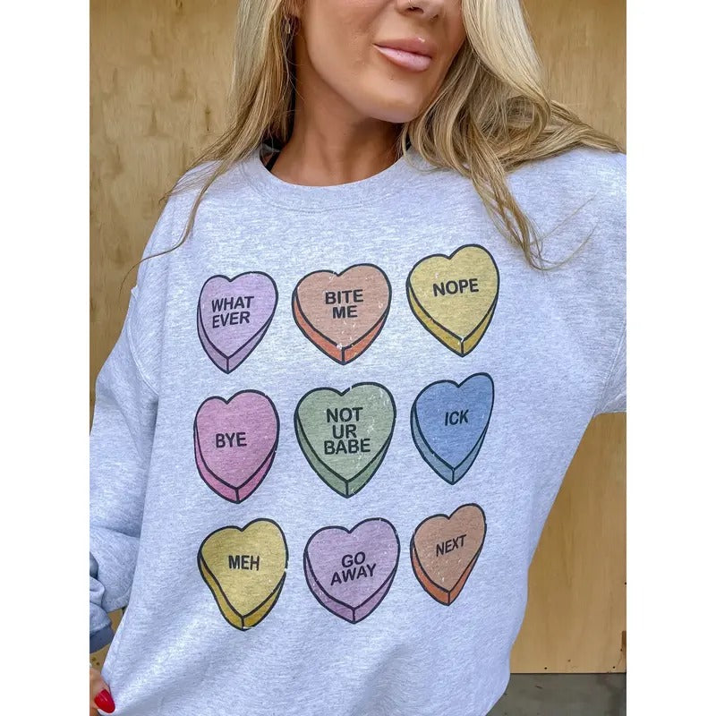 Anti Valentines Candy Hearts Graphic Top