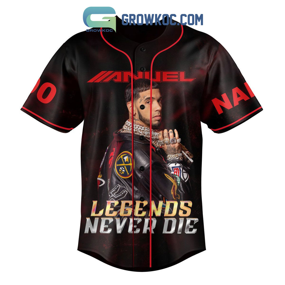 Anuel AA Legends Never Die Personalized Baseball Jersey