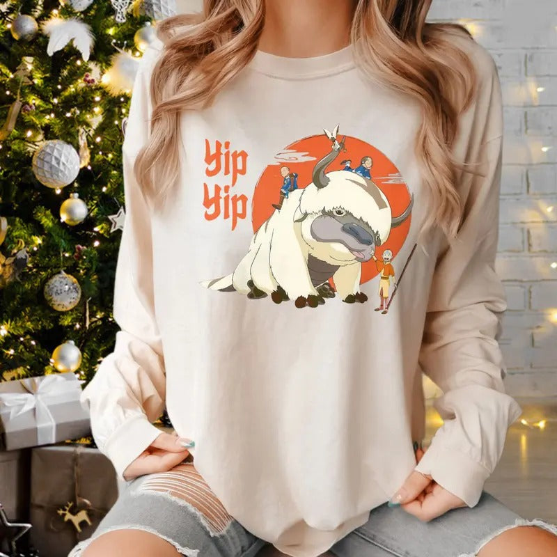 Appa Yip Yip Graphic Tshirt, Character Avatar Sweatshirt, The Last Airbender Avatar Movie Tee