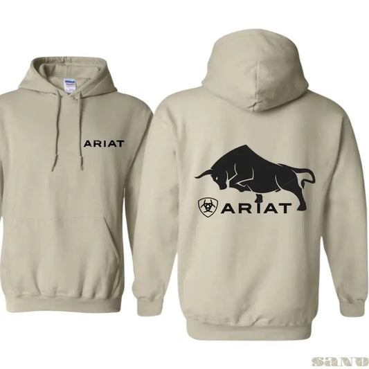 Ariat Hoodie for Men, Bold Bull Graphic, Iconic Logo, Outdoor and Western Style, Durable, Womenswear