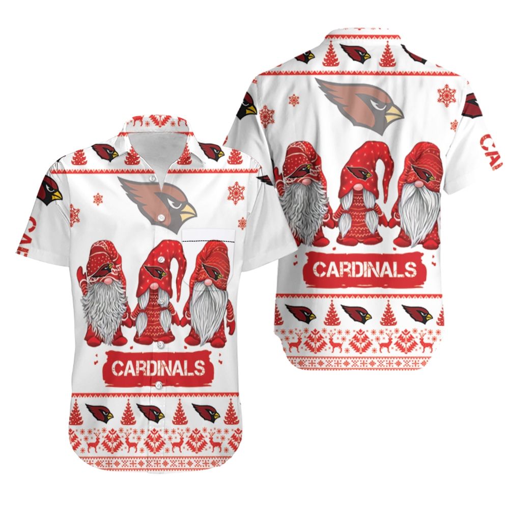 Arizona Cardinals Hawaiian Shirt Festive Gnome Design 117975