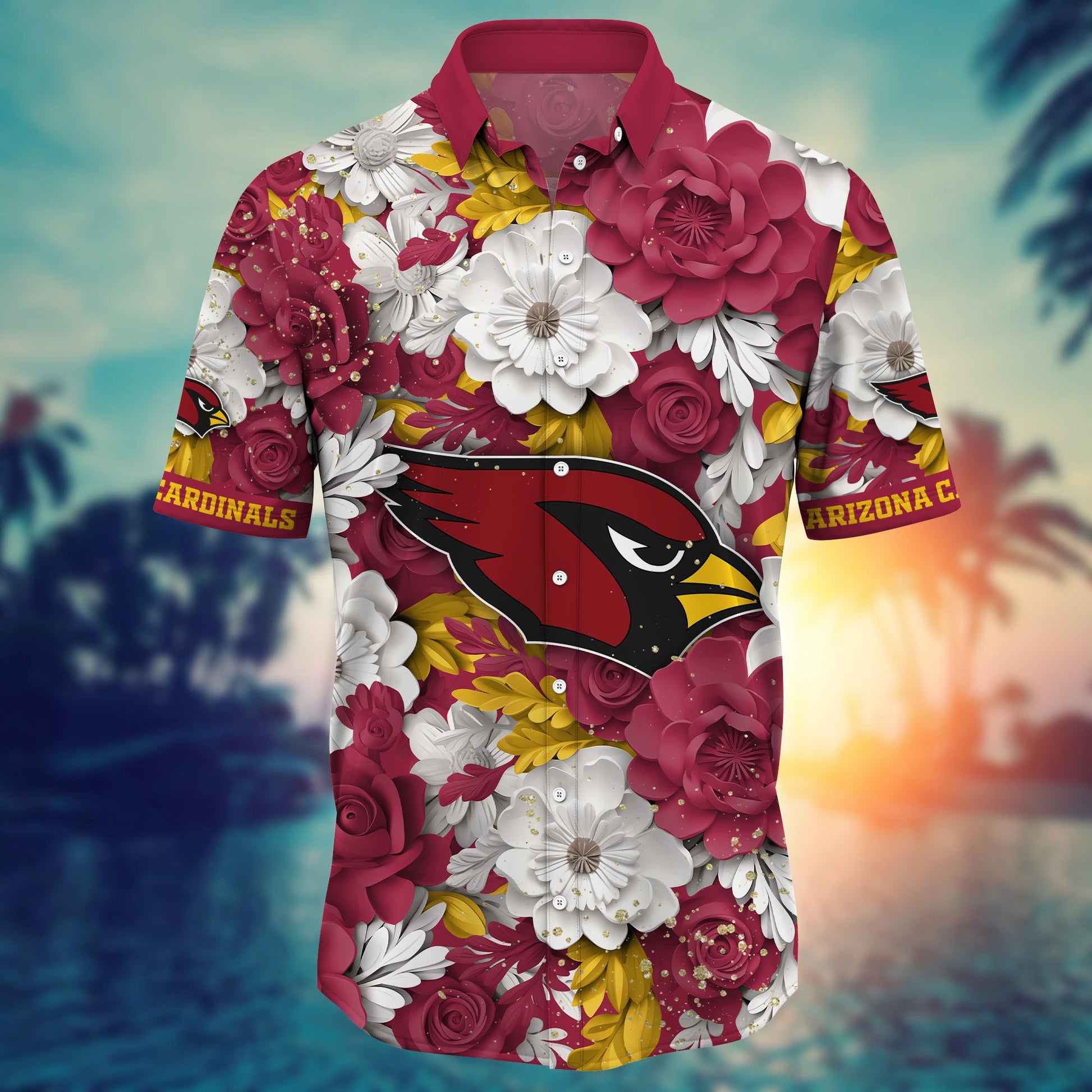 Arizona Cardinals Hawaiian Shirt Floral Design 332478