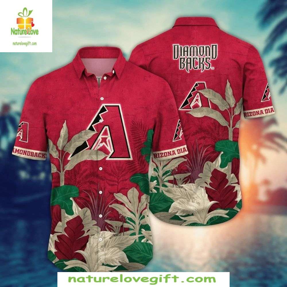 Arizona Diamondbacks MLB Hawaiian Shirt Bold Botanical Baseball Aloha Shirt