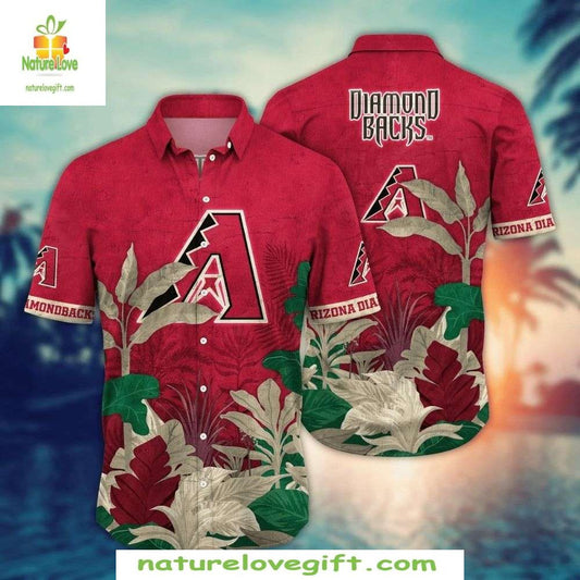 Arizona Diamondbacks MLB Hawaiian Shirt Bold Botanical Baseball Aloha Shirt