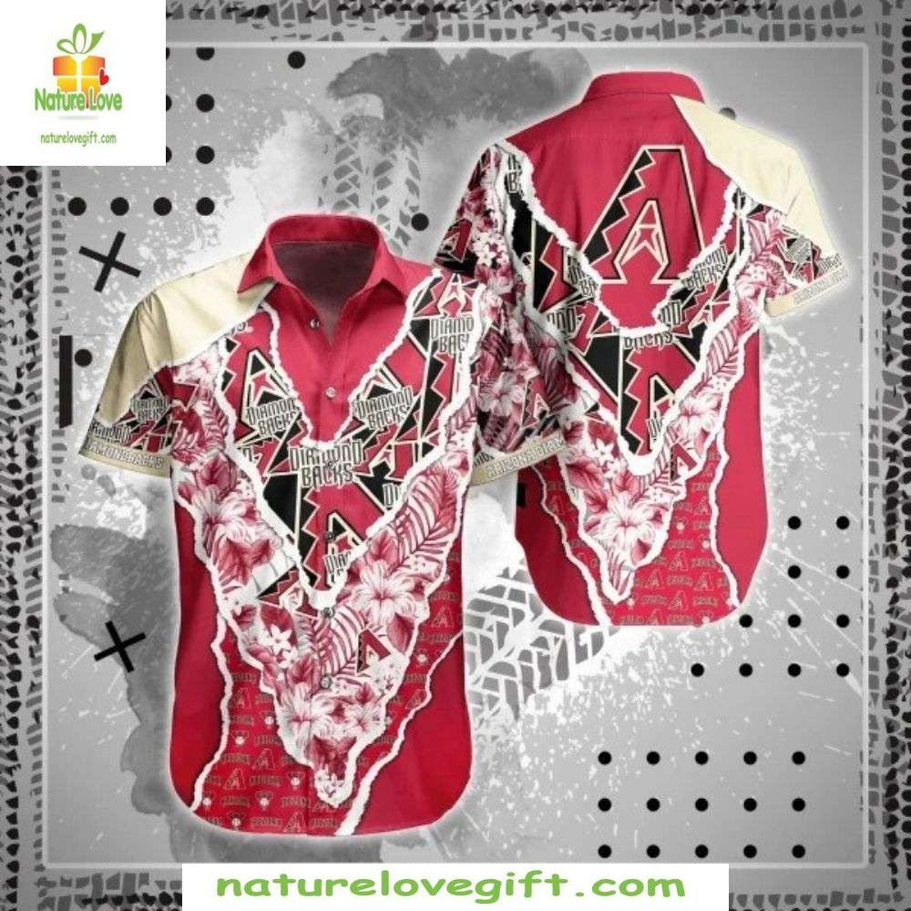 Arizona Diamondbacks Hawaiian Shirt Floral MLB Baseball Aloha Shirt