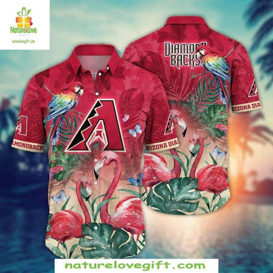 Arizona Diamondbacks Hawaiian Shirt MLB Baseball Apparel Parrot Paradise