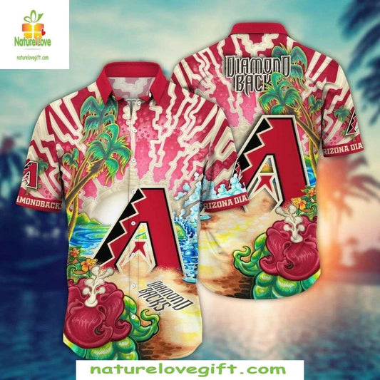 Arizona Diamondbacks Hawaiian Shirt Tropical Psychedelic Palm Baseball Apparel