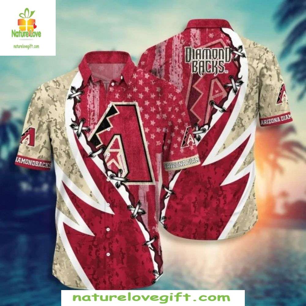 Arizona Diamondbacks Hawaiian Shirt Sandstone Splash MLB Baseball Apparel