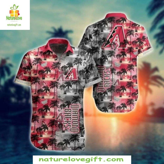 Arizona Diamondbacks Hawaiian Shirt Tropical Sunset Palm Fade Baseball Apparel