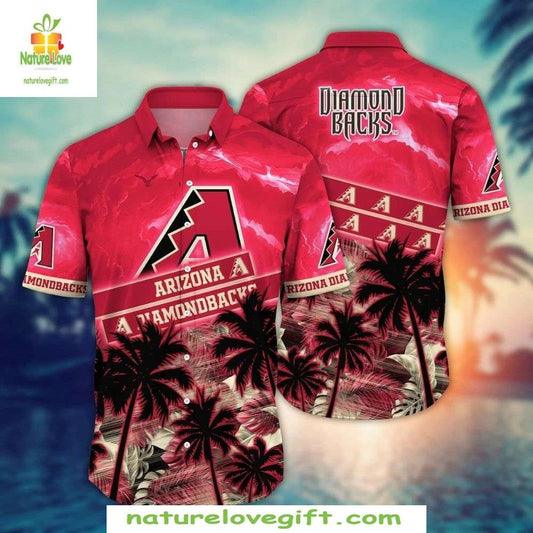 Arizona Diamondbacks Hawaiian Shirt Tropical Sunset Palm Baseball Apparel