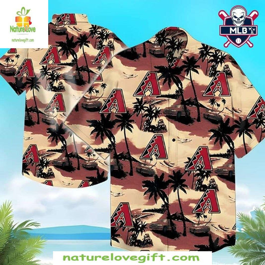 Arizona Diamondbacks Hawaiian Shirt Desert Gold MLB Baseball Apparel