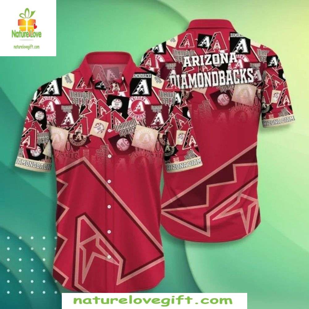 Arizona Diamondbacks Hawaiian Shirt MLB Baseball Team Spirit Collage Apparel