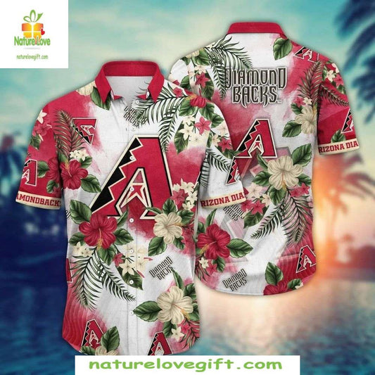 Arizona Diamondbacks Hawaiian Shirt Tropical Hibiscus Baseball Apparel