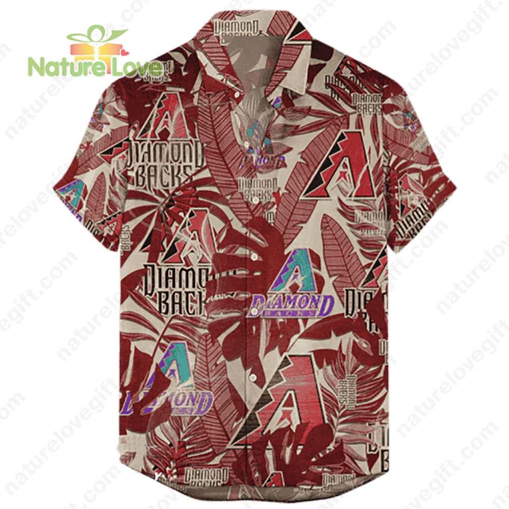 Arizona Diamondbacks Tropical Leaves MLB Hawaiian Shirt