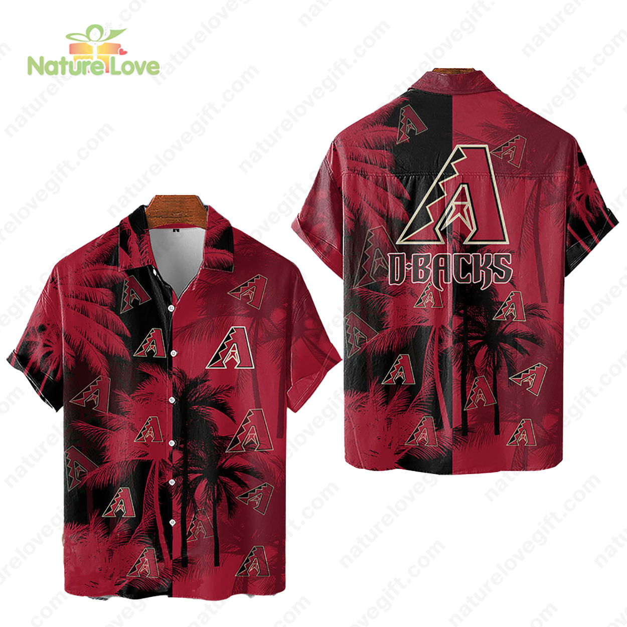 Arizona Diamondbacks Tropical Palm Trees MLB Hawaiian Shirt