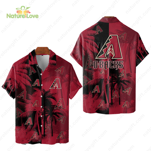 Arizona Diamondbacks Tropical Palm Trees MLB Hawaiian Shirt