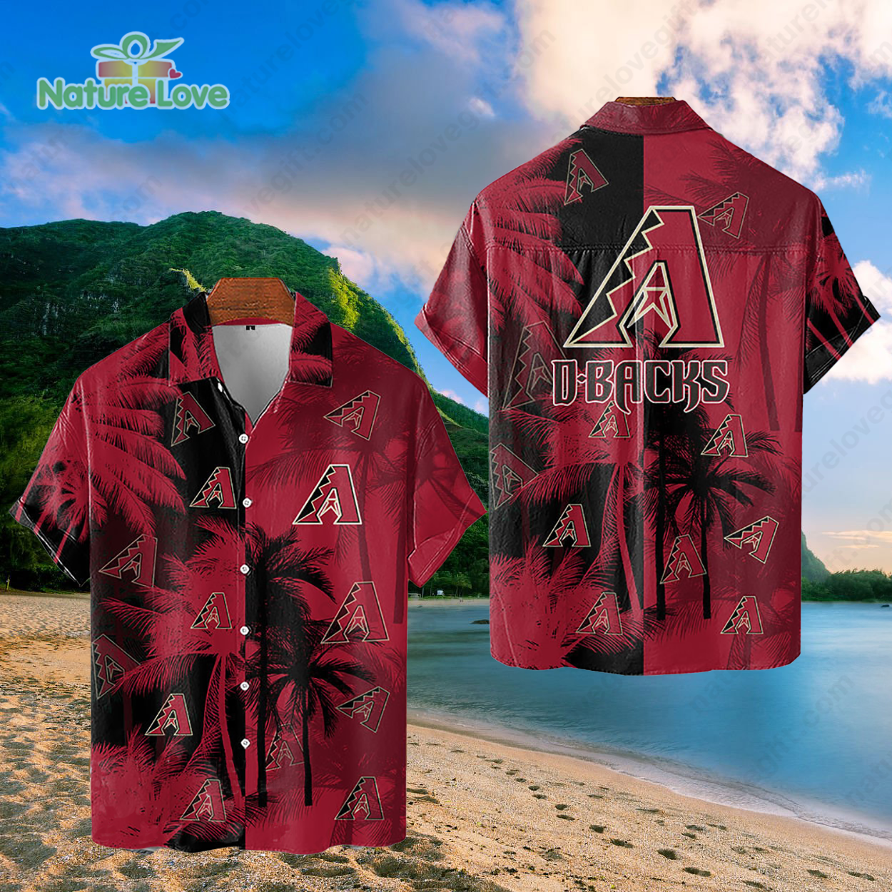 Arizona Diamondbacks Tropical Palm Trees MLB Hawaiian Shirt