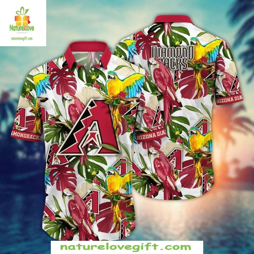 Arizona Diamondbacks Hawaiian Shirt Tropical Parrot Palm Baseball Apparel