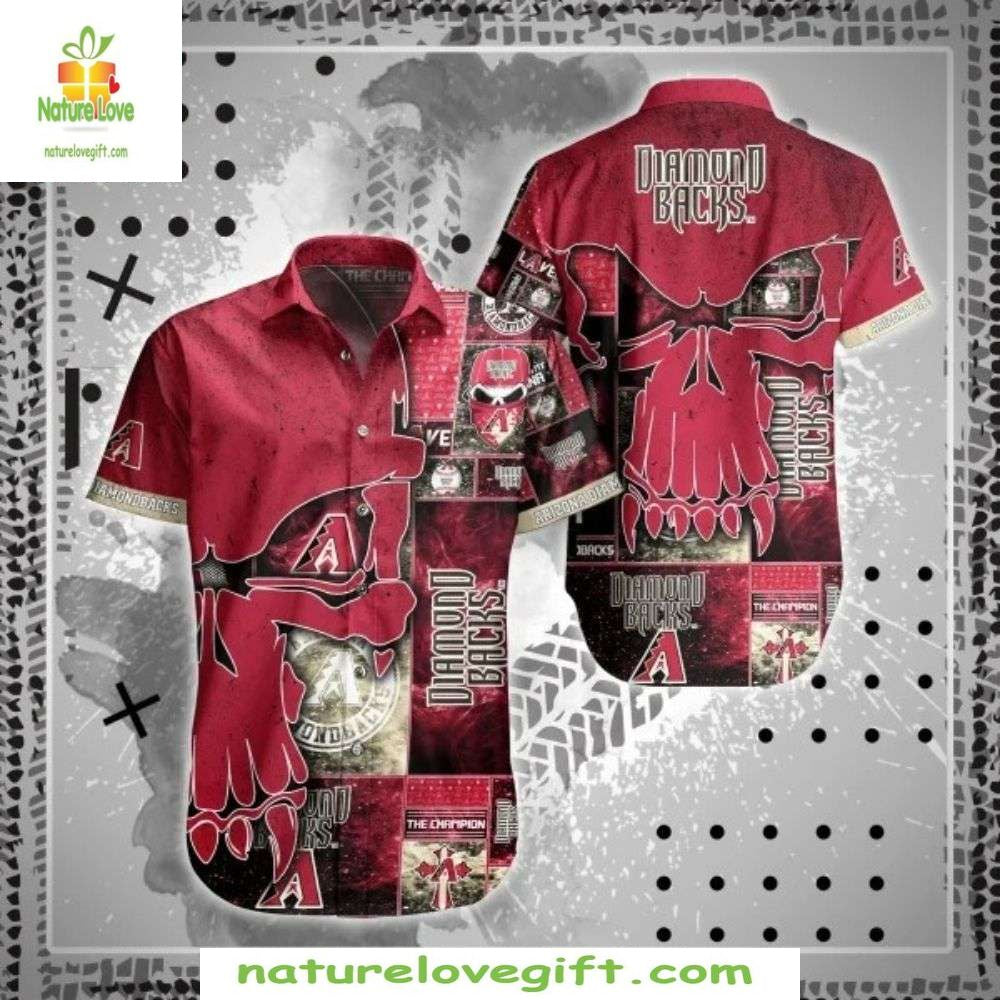 Arizona Diamondbacks Vintage Skull MLB Hawaiian Shirt Baseball Apparel