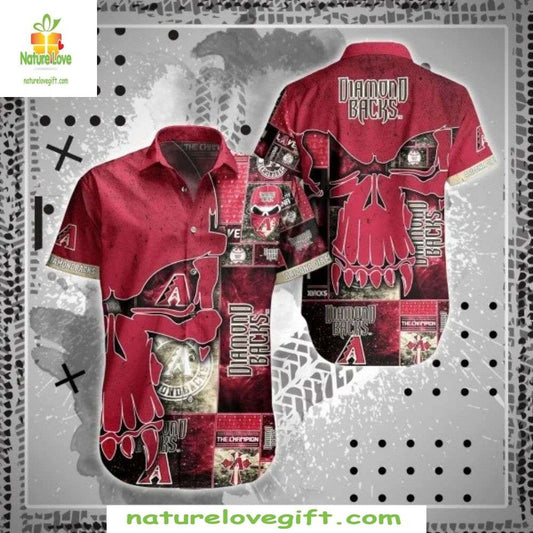 Arizona Diamondbacks Vintage Skull MLB Hawaiian Shirt Baseball Apparel