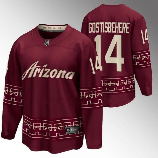 Arizona Coyotes #14 Shayne Gostisbehere 2022-23 Desert Night Alternate Garnet Jersey