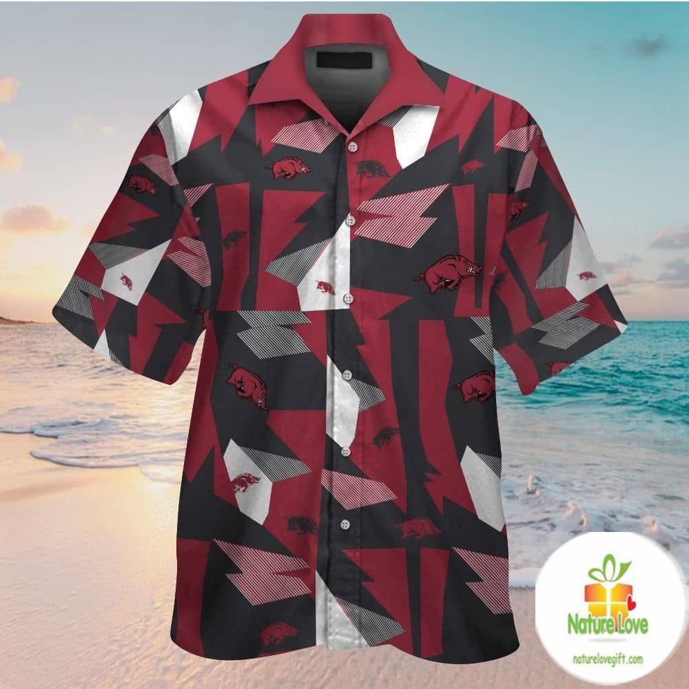 Arkansas Razorbacks Hawaiian Shirt Tropical Aloha Button Up
