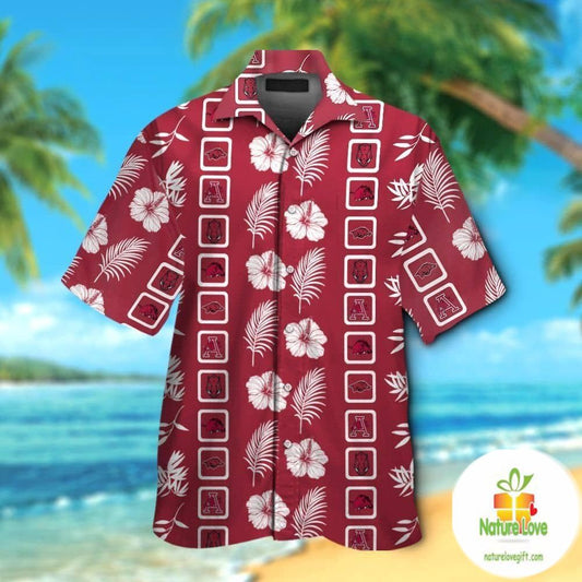 Arkansas Razorbacks Hawaiian Shirt Short Sleeve Tropical Aloha