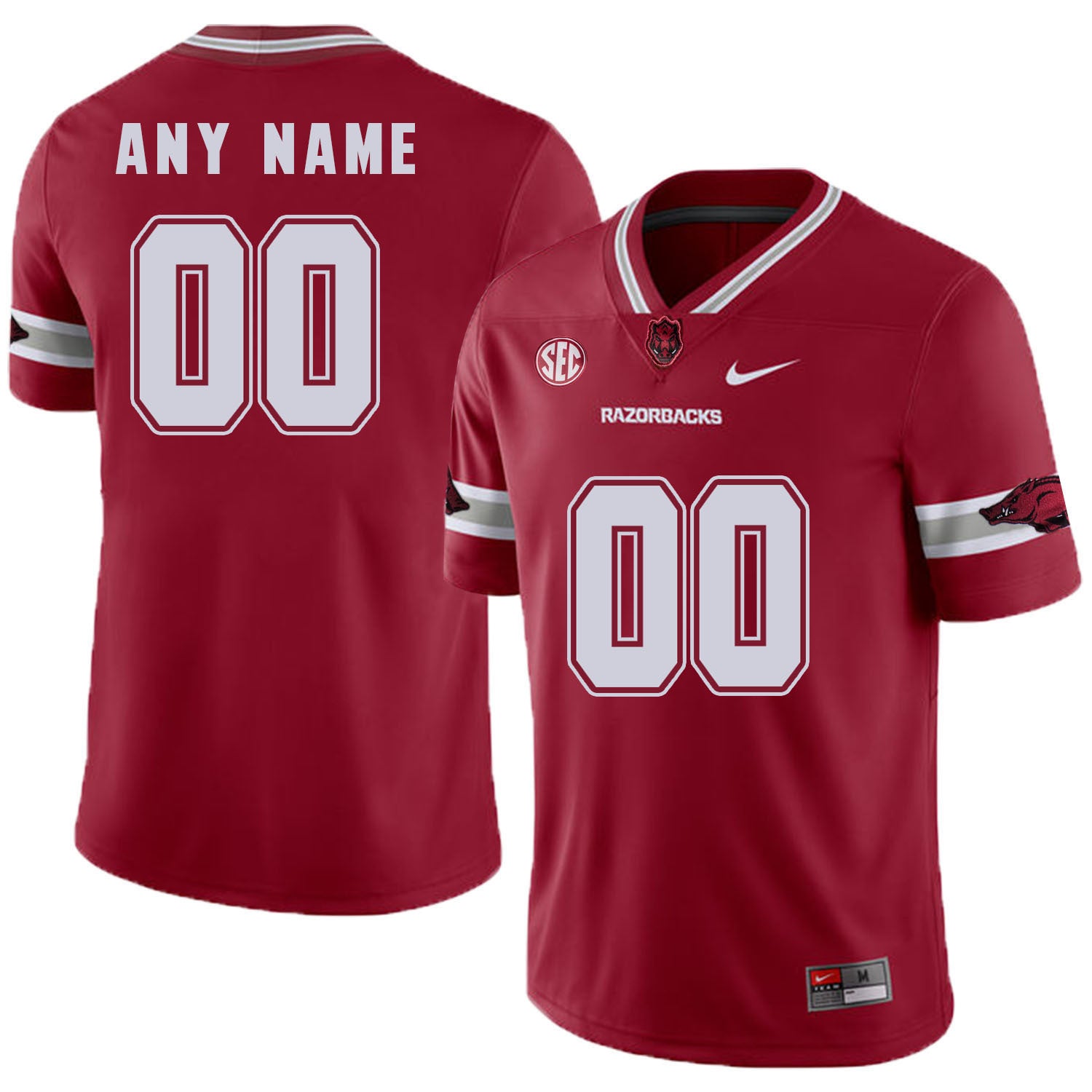 Arkansas Razorbacks ANY NAME 00 Red