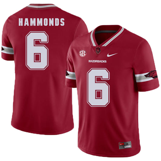 Arkansas Razorbacks Hammonds 6 Red