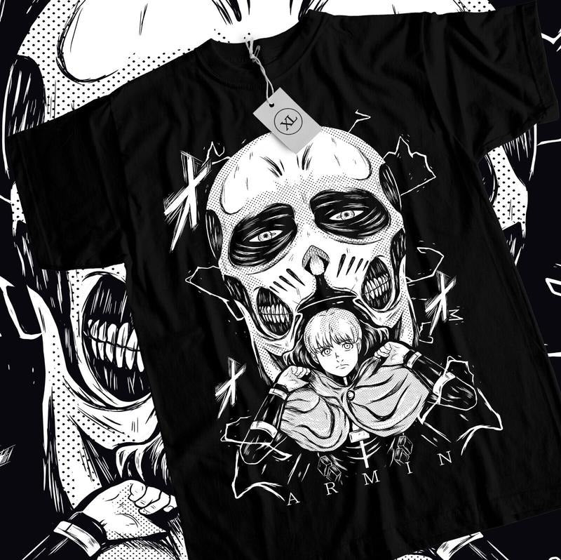 Armin Arlelt T-Shirt S-4XL Attack On Titan SNK Horror Anime Gift Black Shirt Tshirt S-4XL Hoodie, Sweatshirt