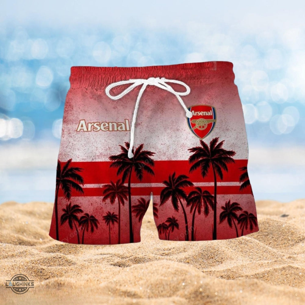 Arsenal Hawaiian Shirt And Shorts Arsenal Fc Summer Aloha Beach Shirt And Shorts Sports League Soccer Club All Over Printed Button Up Shirts NEW