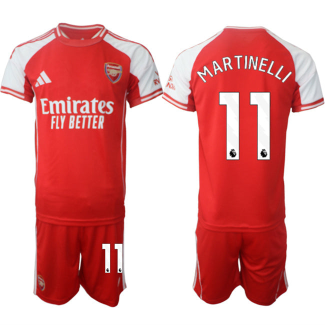 Arsenal F.C #11 Gabriel Martinelli Red 2025 Home Soccer Jersey Suit