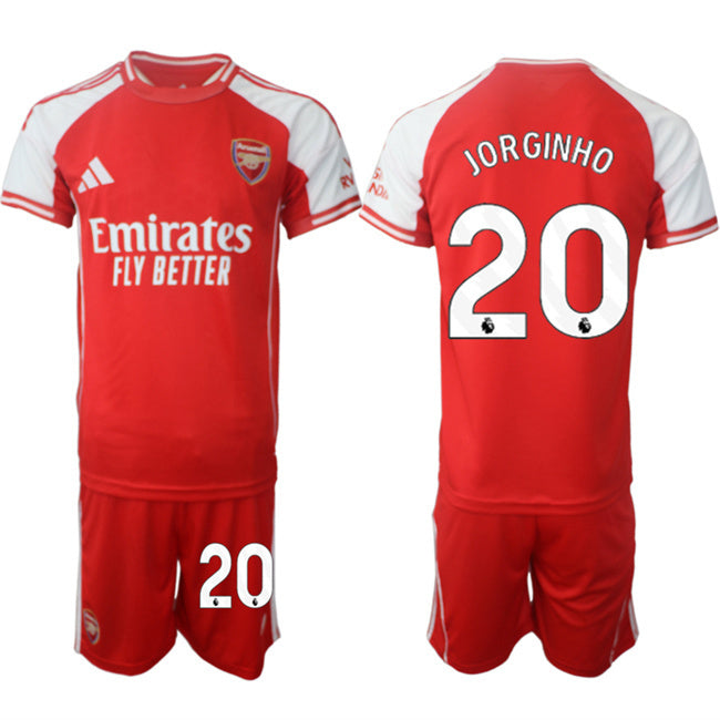 Arsenal F.C #20 Jorginho Red 2025 Home Soccer Jersey Suit