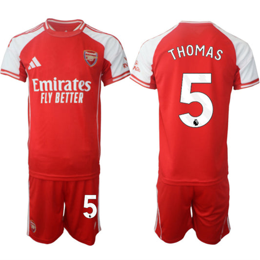 Arsenal F.C #5 Thomas Red 2025 Home Soccer Jersey Suit